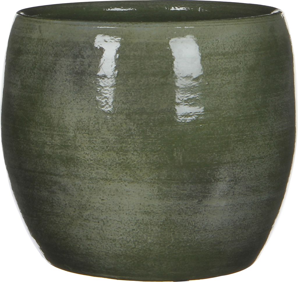 Mica Decorations Lester Blumentopf - H18 x Ø20 cm - Terrakotta - Grün