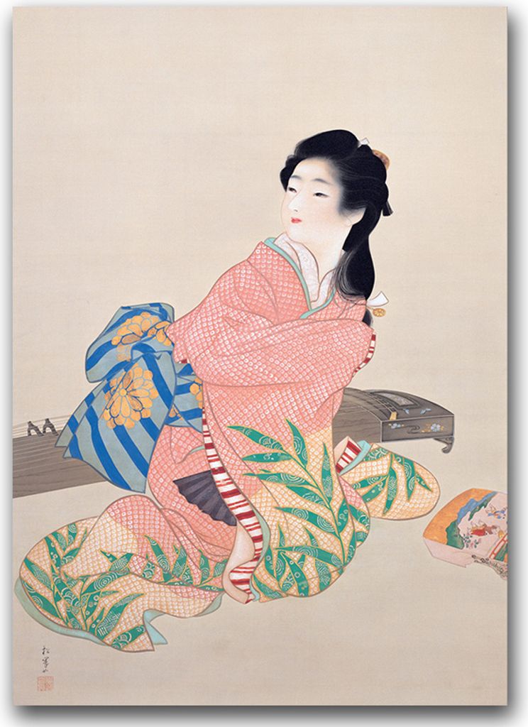 Poster - Canvas - Leinwand - 59,4 cm x 84,1 cm - Fotoposter - Leinwandkunst - Shoen Uemura Tochter Miyuki