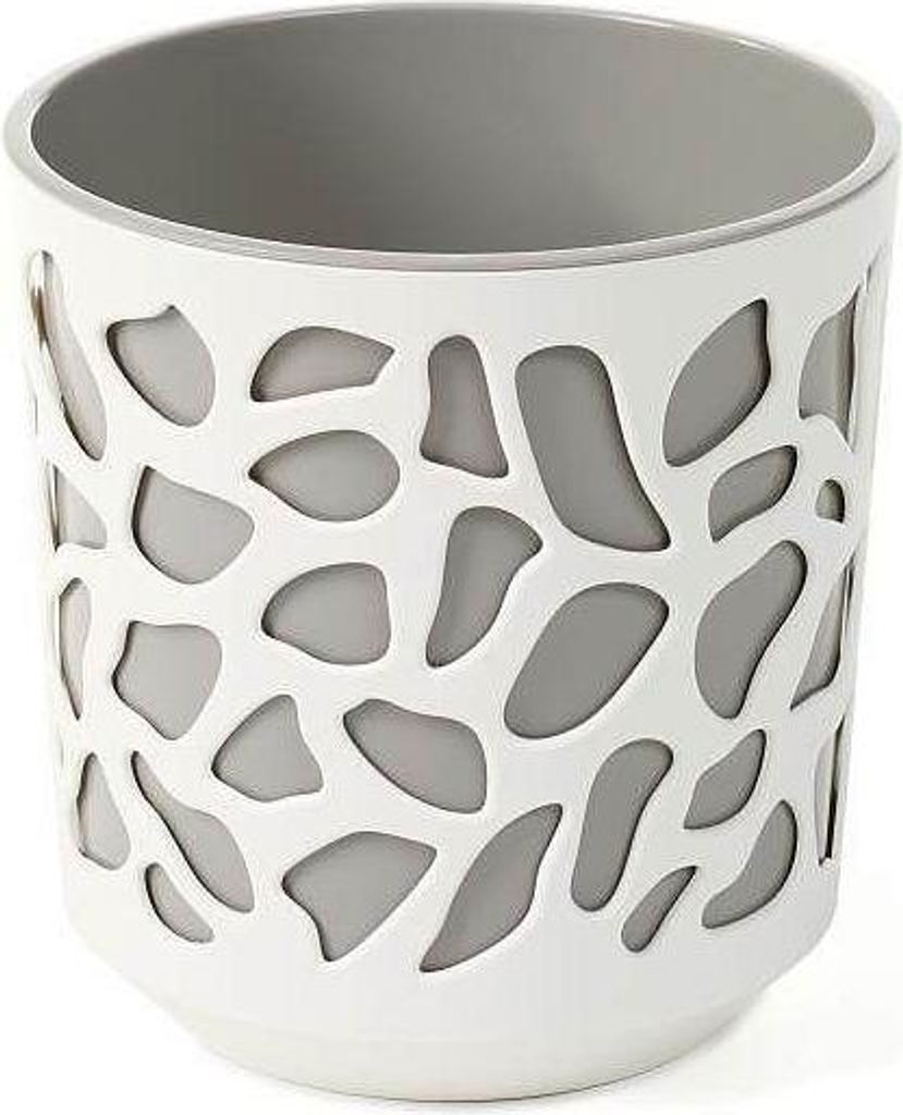 Blumentopf LAMELA Blumentopf DUET Ø 29cm, Höhe 32cm, creme/grau