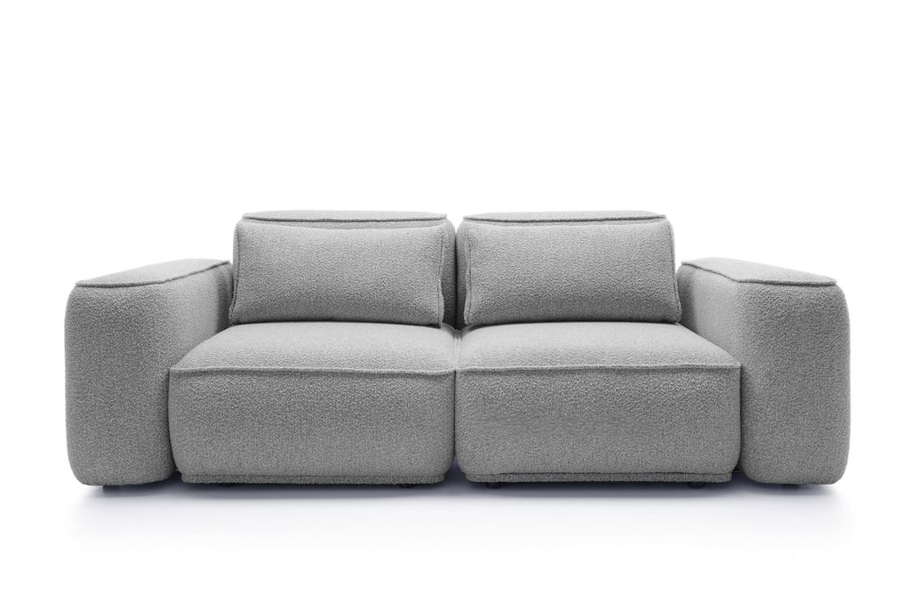 Große modulare Sofa 2-Sitzer Bouclé Stoff Loop 16 - Buffalo – Komfort Couch für Wohnzimmer modern