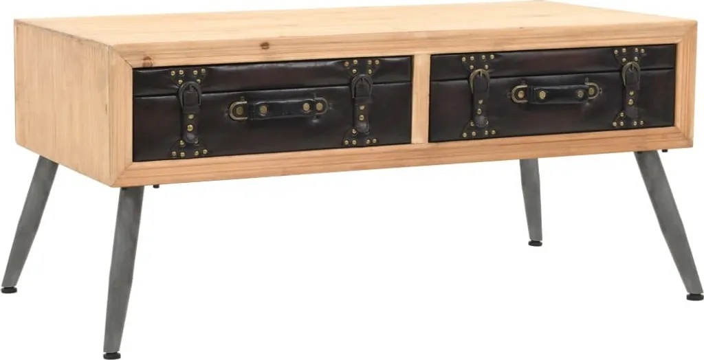 Table basse The Living Store en bois de sapin massif - 115 x 55 x 50 cm