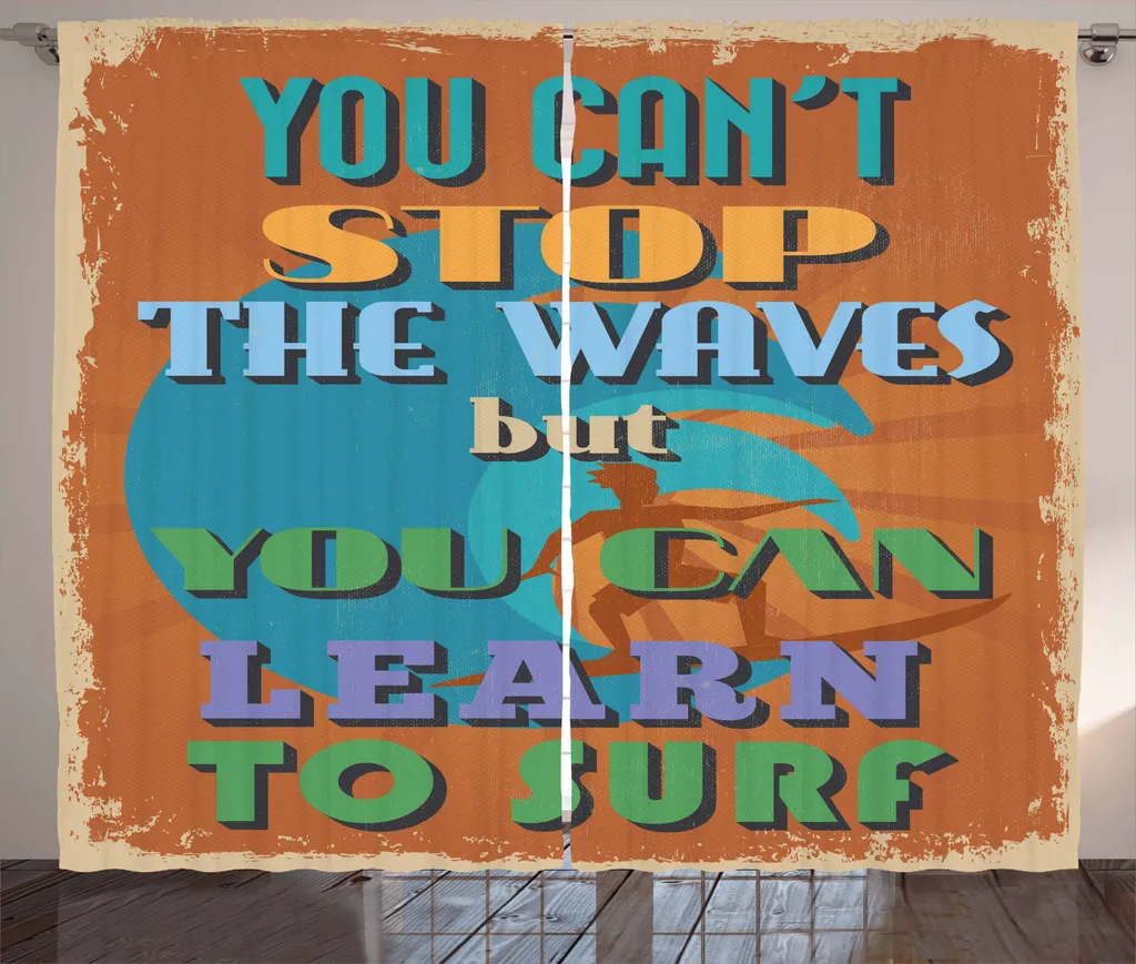 ABAKUHAUS Tenda rustica da spiaggia, puoi imparare a fare surf, tenda con passanti e ganci per camera da letto, 280 x 175 cm, multicolore