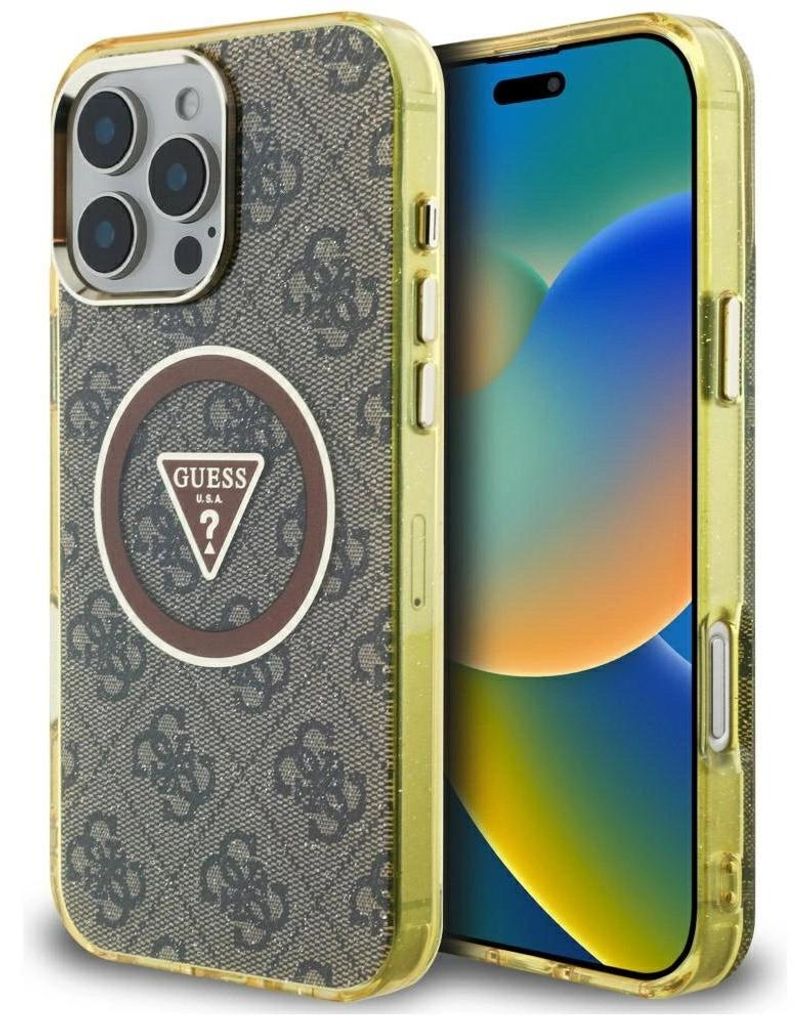 Etui Guess Iml Metal Glitter 4G Circle Triangle Magsafe Do Immagine del prodotto 