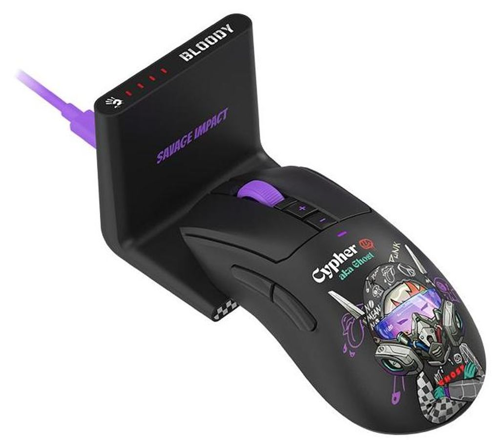 Mouse A4TECH Bloody R73 Ultra Duo Wrls 2,4G+USB Cypher Immagine del prodotto 