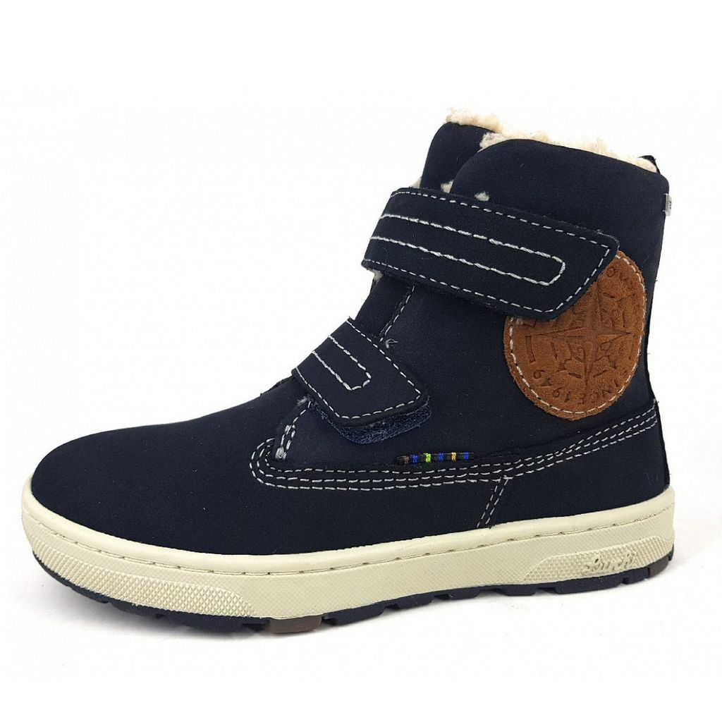 Lurchi Kinderschuhe Burschen Stiefel Klett Stiefel Blau Freizeit, Schuhgröße:32 EU