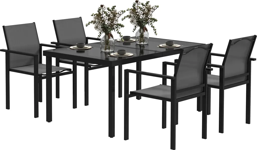 Salon de Terrasse 4 Personnes Idéal pour Repas en Extérieur et Porche