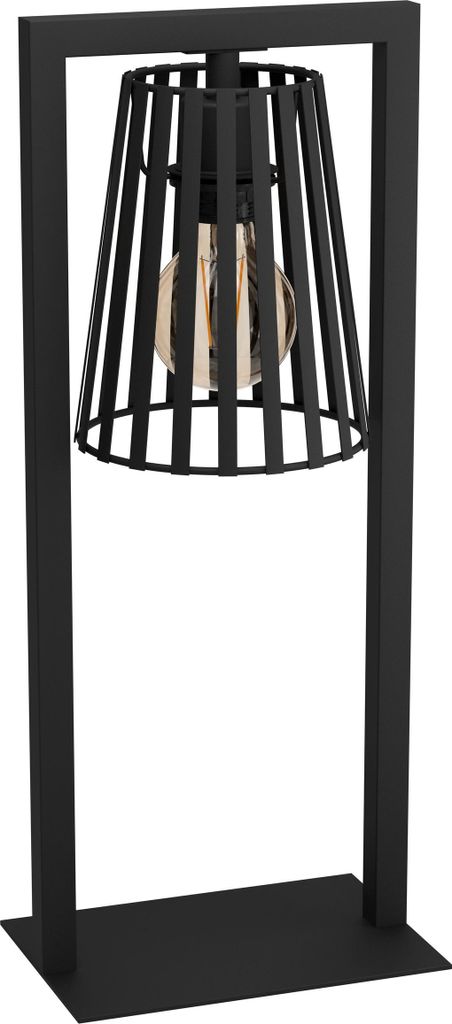 EGLO Tischlampe Bogota, Nachttischlampe, Tischleuchte Downlight, Stahl in schwarz, E27 Fassung