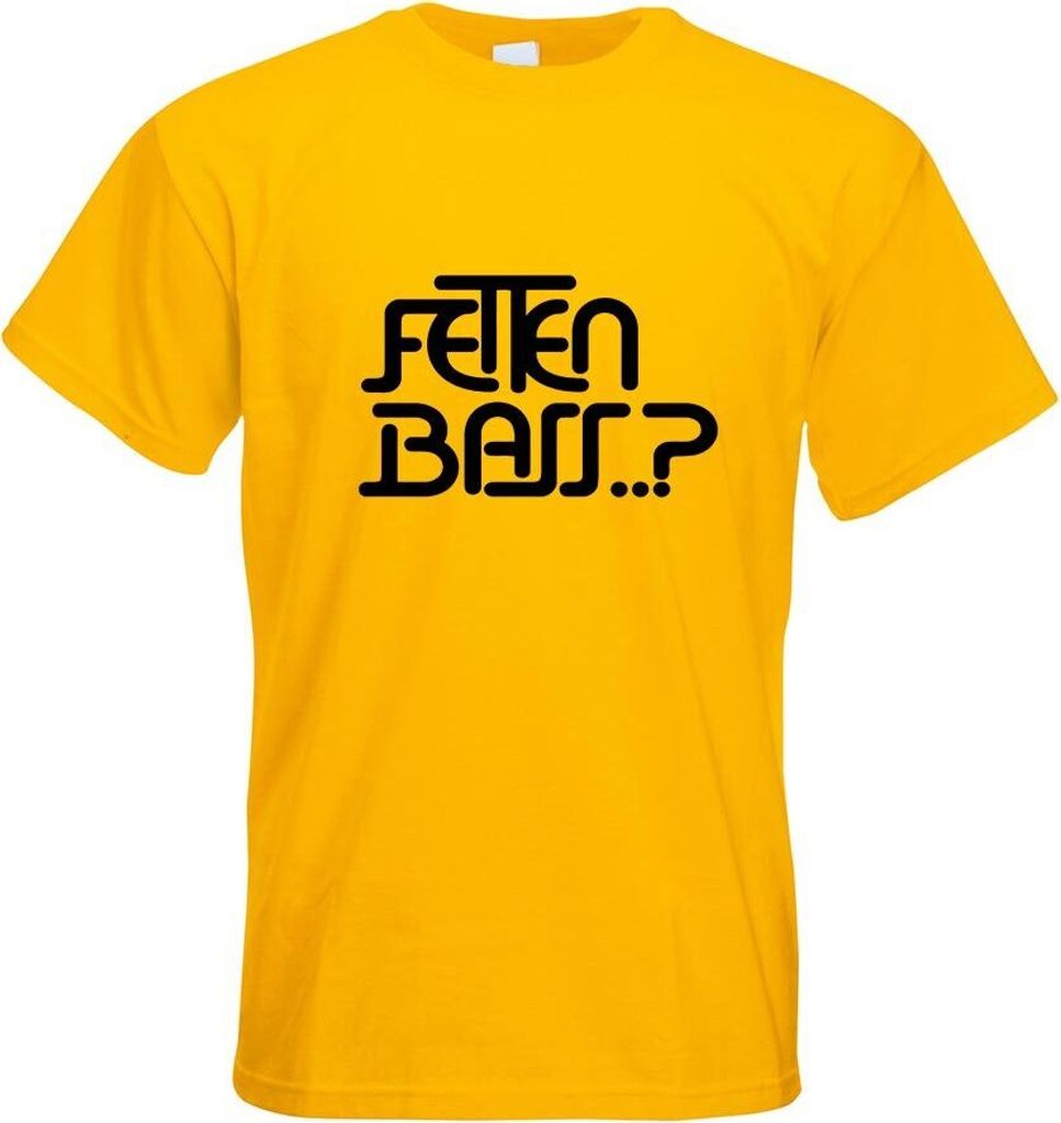 Kiwistar - T-Shirt - gelb - Fetten Bass Motiv Bedruckt Funshirt Design Print - mit Motiv Bedruckt - Funshirt Design - Sport - Freizeit - Herren - M