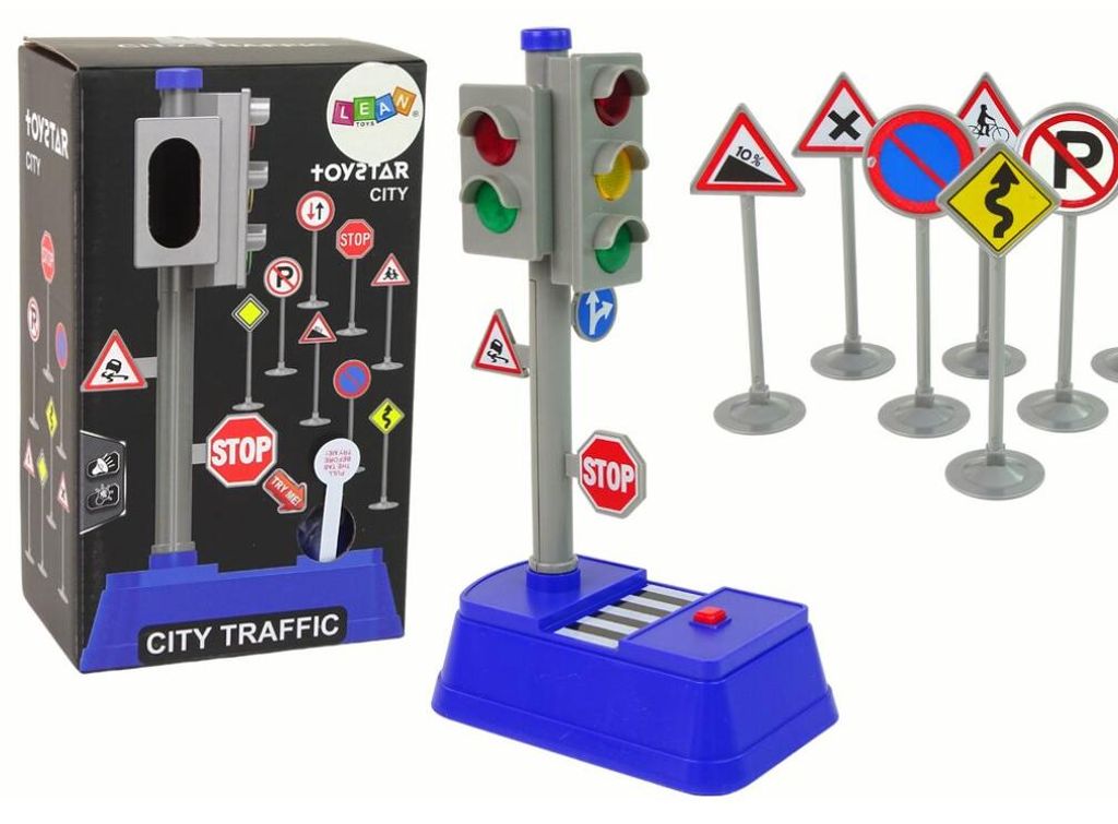 Sada Leantoys – dopravné značky, svetlá a zvuky, 23 cm Obrázok produktu 