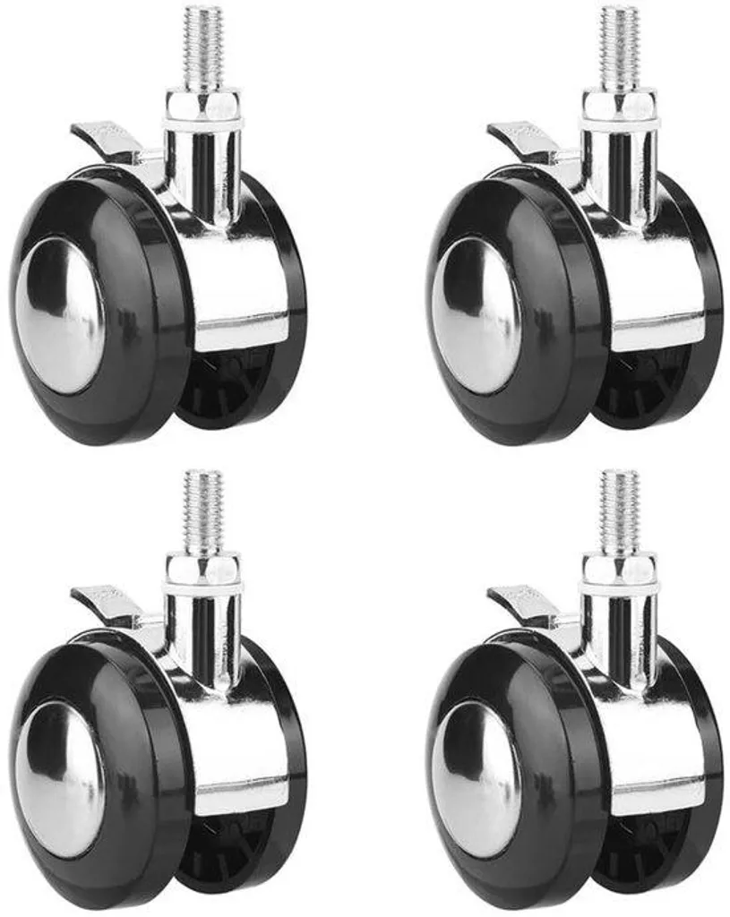 Roulette à ressort 50mm avec frein lot de 4 pour portail extérieur