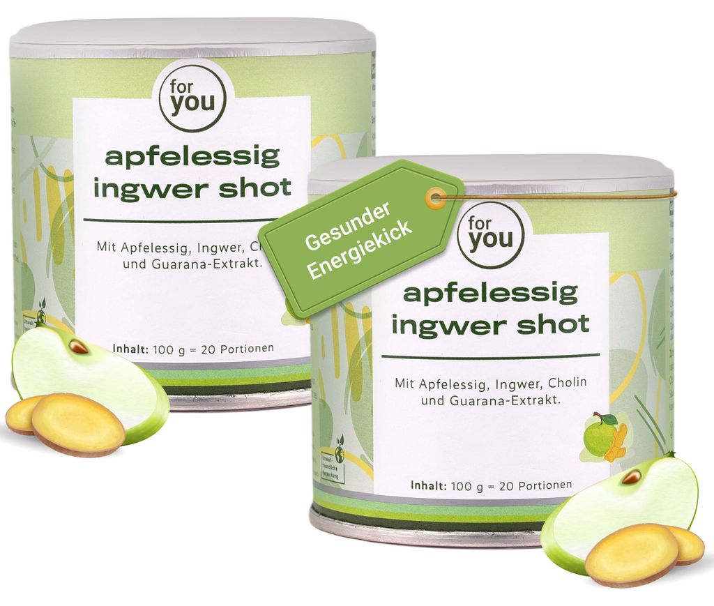 for you apfelessig ingwer shot Doppelpack Produktbild 