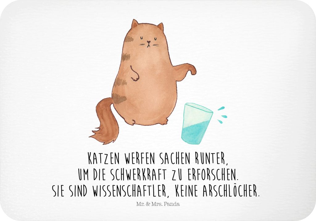 Mr. & Mrs. Panda büromagnet Katze Wasserglas - Weiß - Geschenk, Katzen, Cats, Glas, zettelhalter, Wasser, whiteboardmagnet, Neugierig, küchenmag...