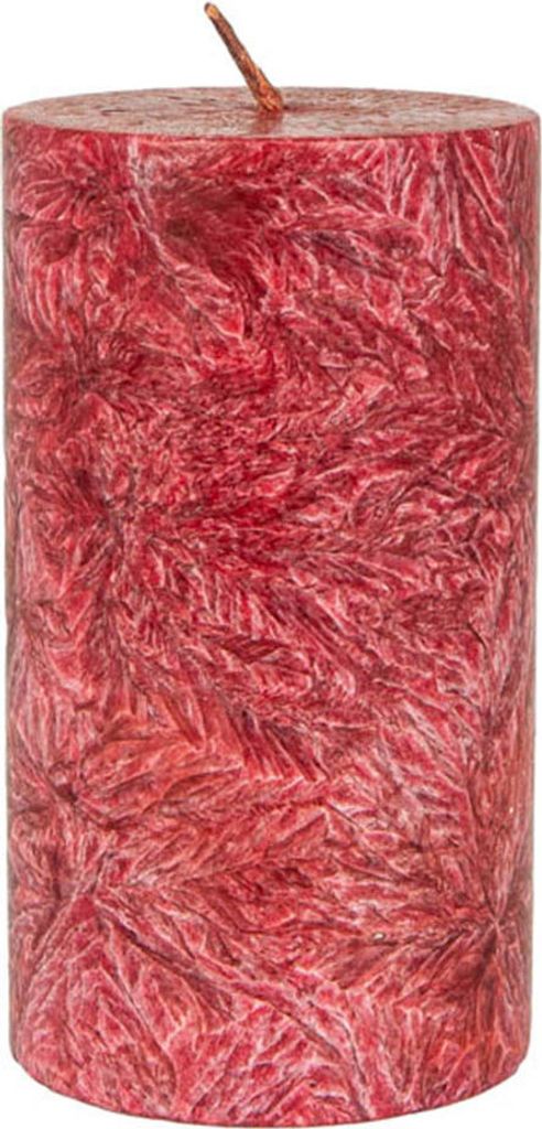 Bougie ronde en stéarine - rouge foncé 90x50mm Image du produit 
