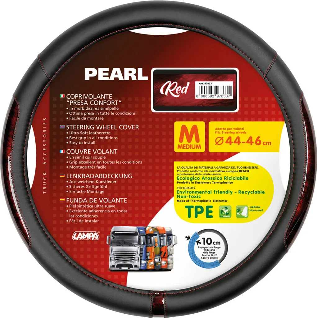 Coprivolante Lampa Pearl Red, in Skeentex - M - Ø 44/46 cm