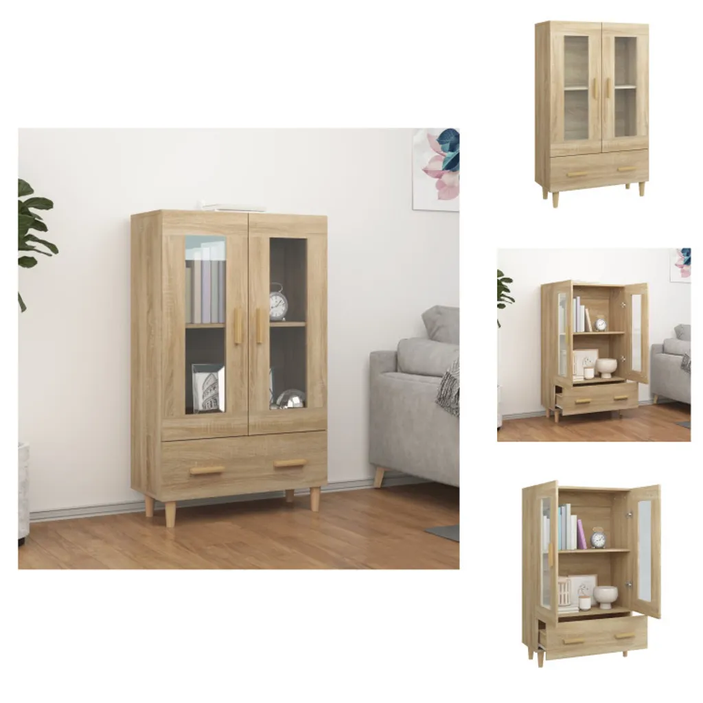 vidaXL Credenza 70x31x115 cm in Legno Multistrato Rovere Sonoma