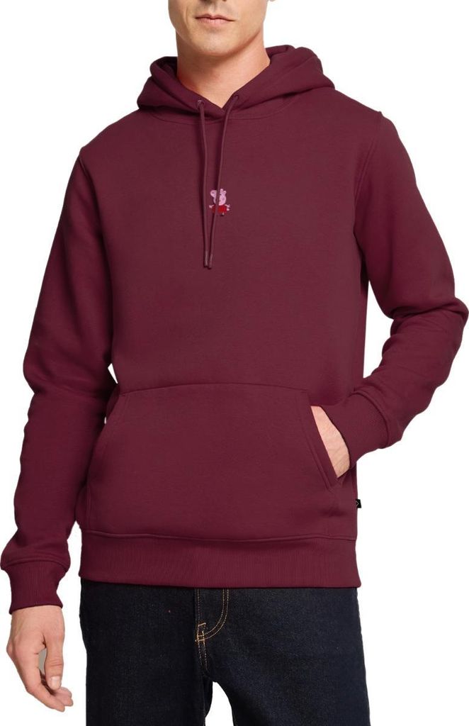 Spreadshirt Peppa Wutz Stick Geschenkidee Herren Premium Hoodie, 3XL, Burgunderrot