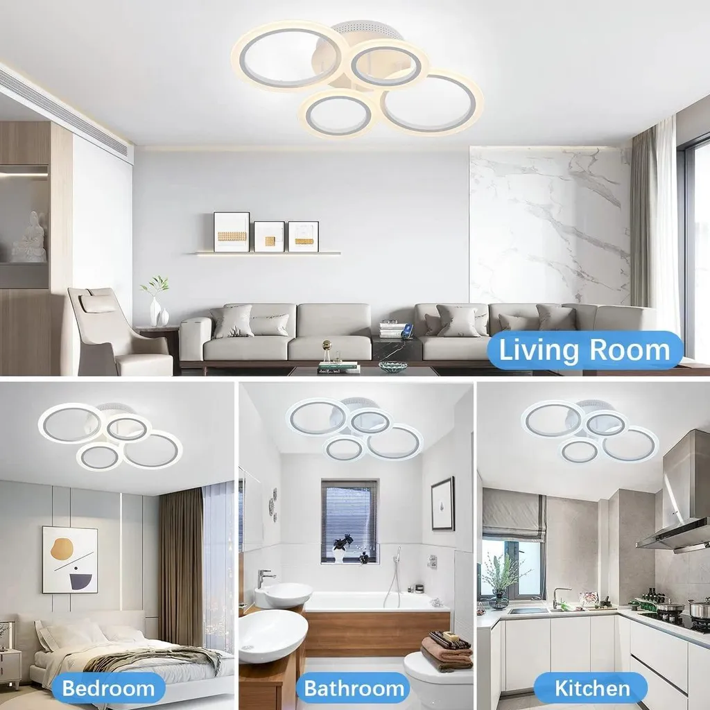 Plafonnier LED avec Télécommande RC et Variation d'Intensité par Appli - 2