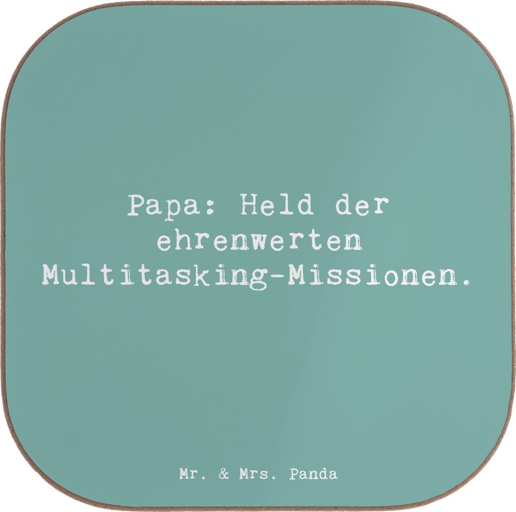 Mr. & Mrs. Panda Tischuntersetzer Spruch Papa Held - Meeresbrise - Geschenk, Untersetzer Tasse, gläseruntersetzer, Dad, herzerwärmende Sprüche, ...