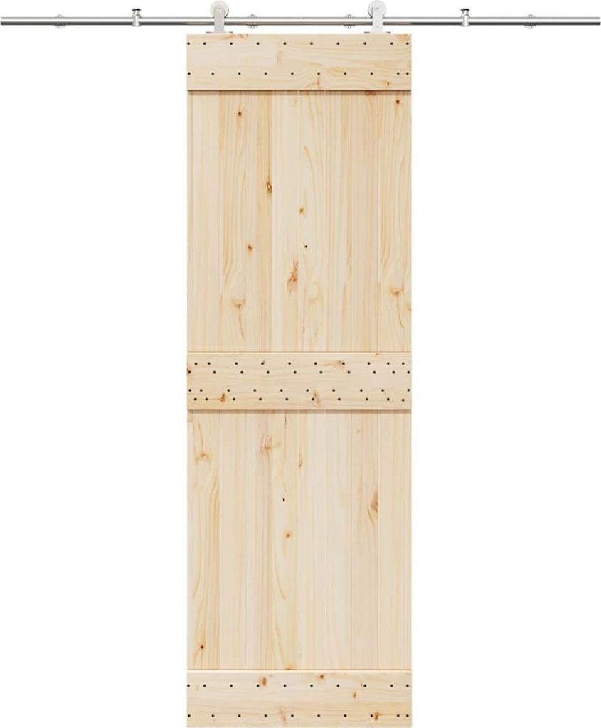 Schiebetür-Beschlagsatz 200 cm Edelstahl Silbern