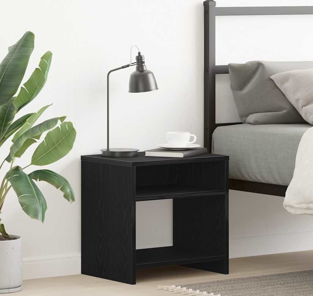 vidaXL Nachttisch Schwarz Eichen-Optik 40x30x40 cm Holzwerkstoff