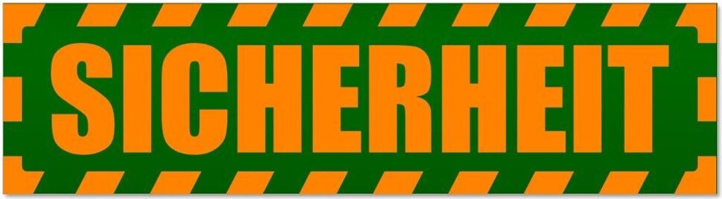 Kiwistar - Autoaufkleber - Orange - Grün - 30 x 8 cm - Sicherheit Security gestreift - Hinweis Aufkleber Sticker für Auto, Kfz, Fahrrad, PKW, LKW