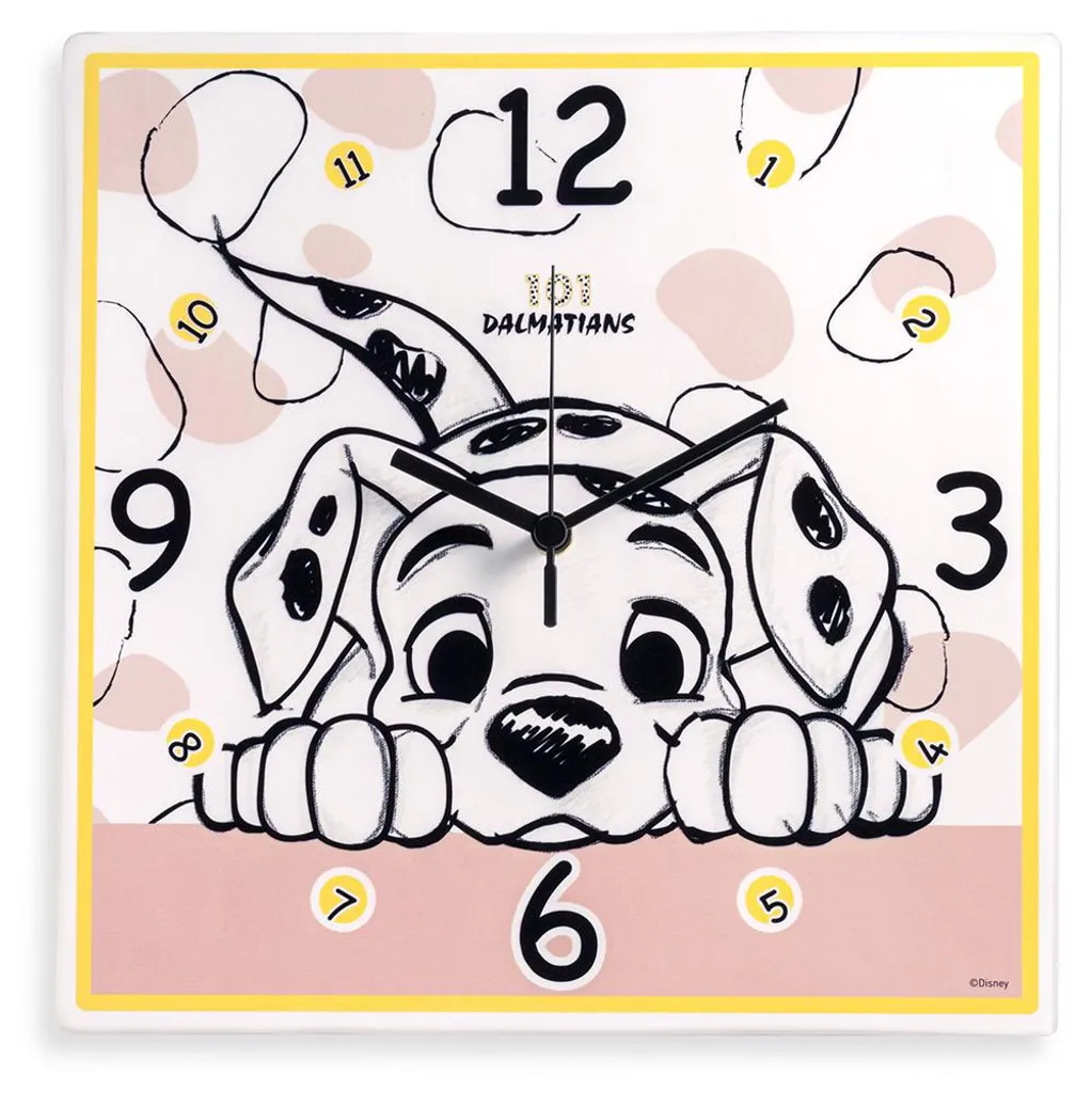 Pendule Egan 101 Dalmatiens en Céramique 31 cm Rose - Finition Premium