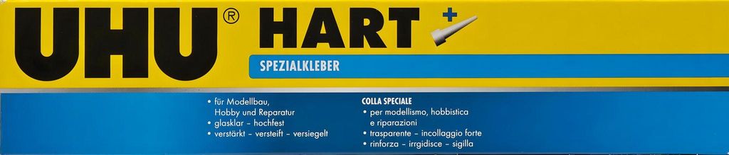UHU Spezialkleber Klebstoff Hart Tube 125g Faltschachtel Produktbild 