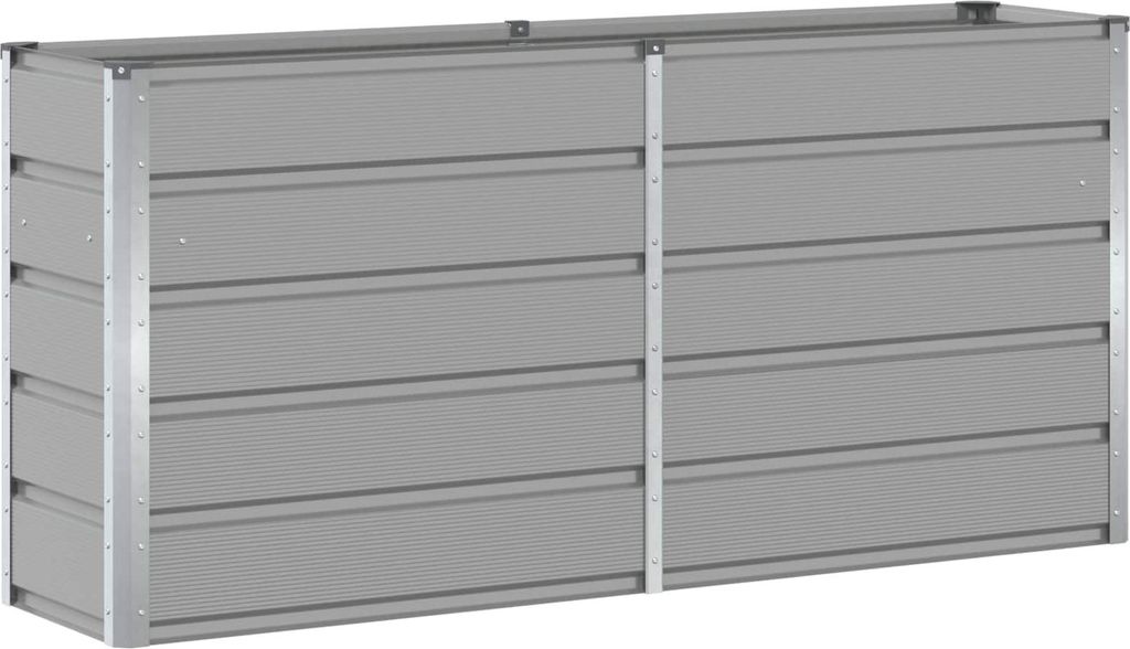 Pflanzkübel Hellgrau 160 x 40 x 75 cm Stahl