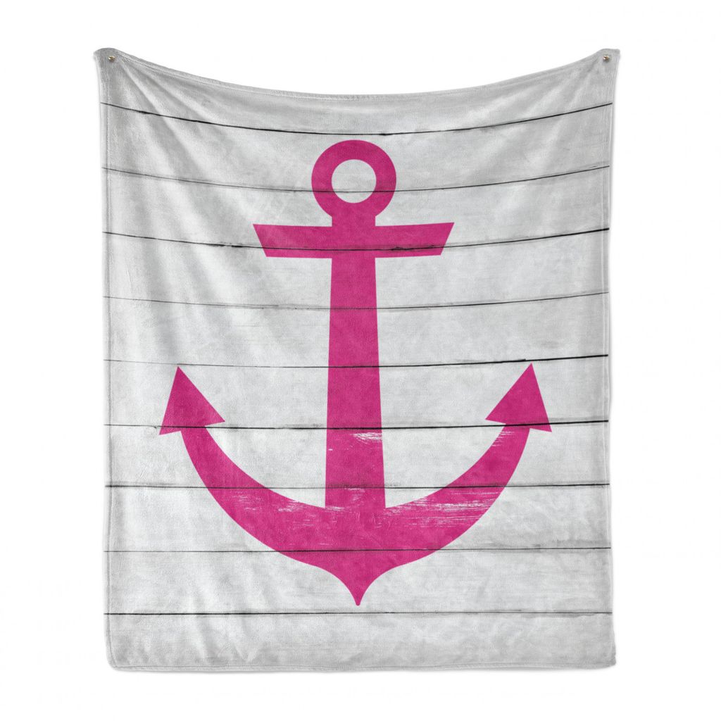 ABAKUHAUS Nautisch Weich Flanell Fleece Decke, Rustikale Holzbohlen, Gemütlicher Plüsch für den Innen- und Außenbereich, 125 x 175 cm, Rosa und...