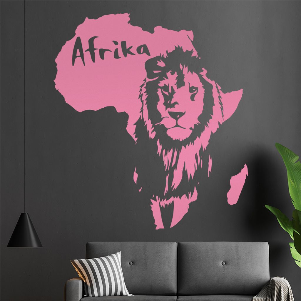 KIWISTAR Löwe u. Schriftzug Afrika Wandtattoo in 6 Größen - Wandaufkleber Wall Sticker - Dekoration, Küche, Wohnzimmer, Schlafzimmer, Badezimmer