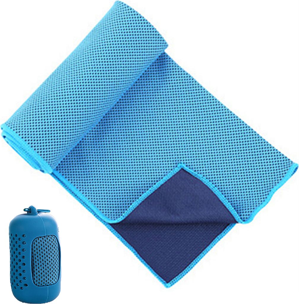 1 Set Ice Kühltuch tragbares Schnelltrocknen superabsorbierende Sommerkühltuch für Outdoor-Sportfitness-Himmelblau ,Größen:S