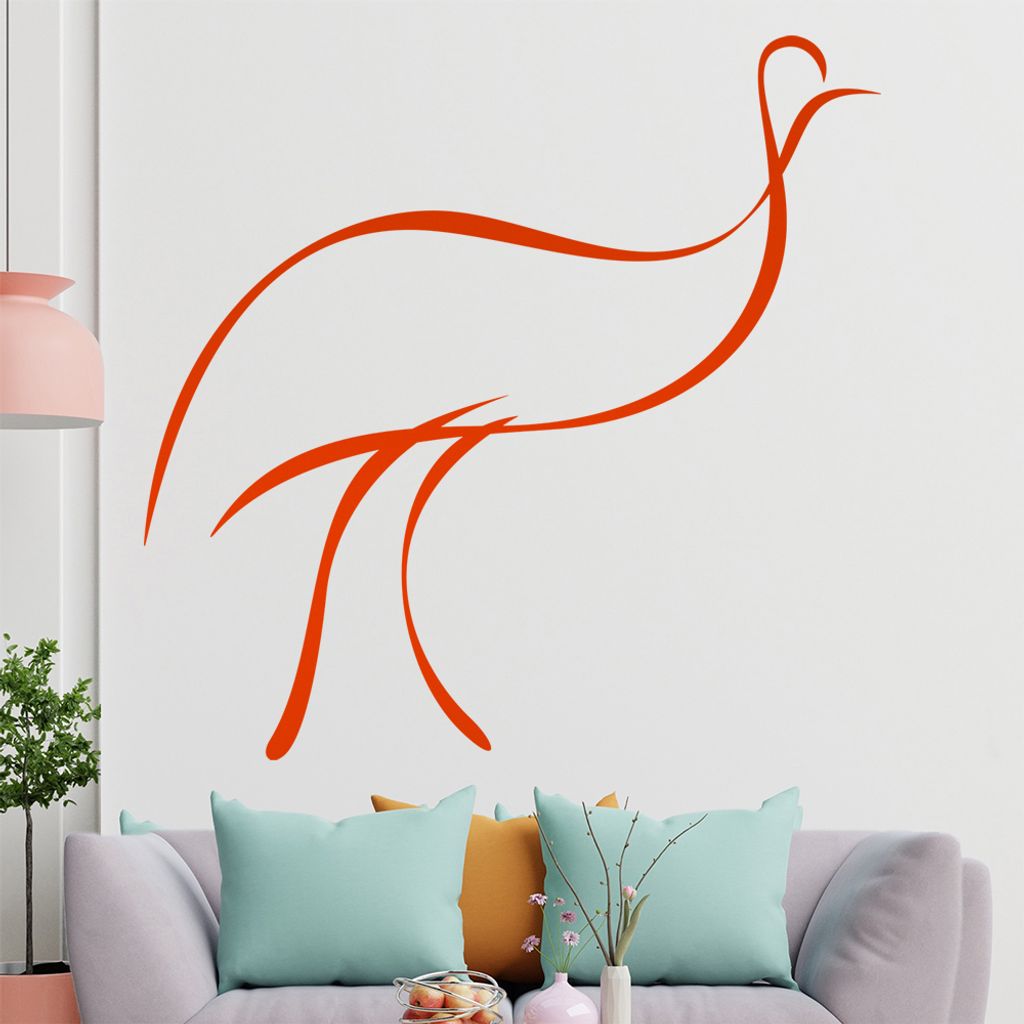 Vogel Linien Wandtattoo in 6 Größen - Wandaufkleber Wall Sticker - Dekoration, Küche, Wohnzimmer, Schlafzimmer, Badezimmer