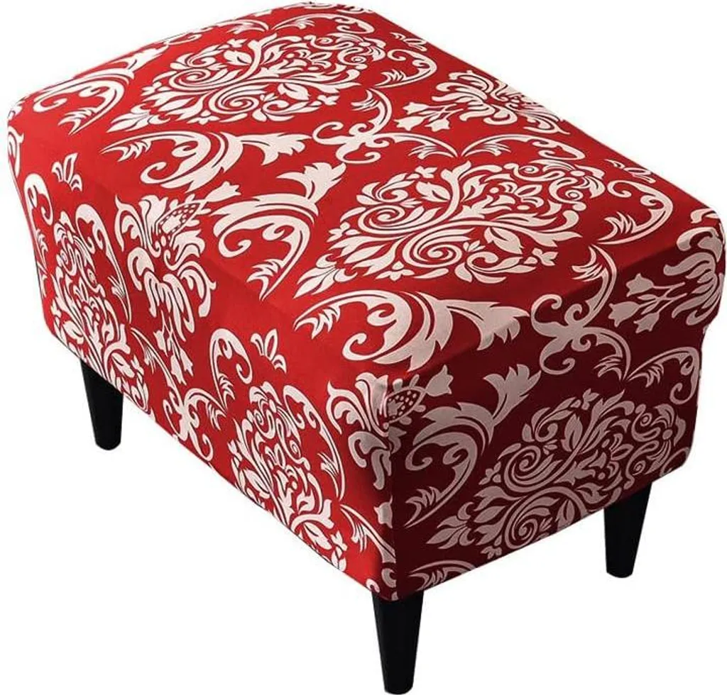 Housse de Pouf Rectangulaire Extensible Baroque - Revêtement Amovible