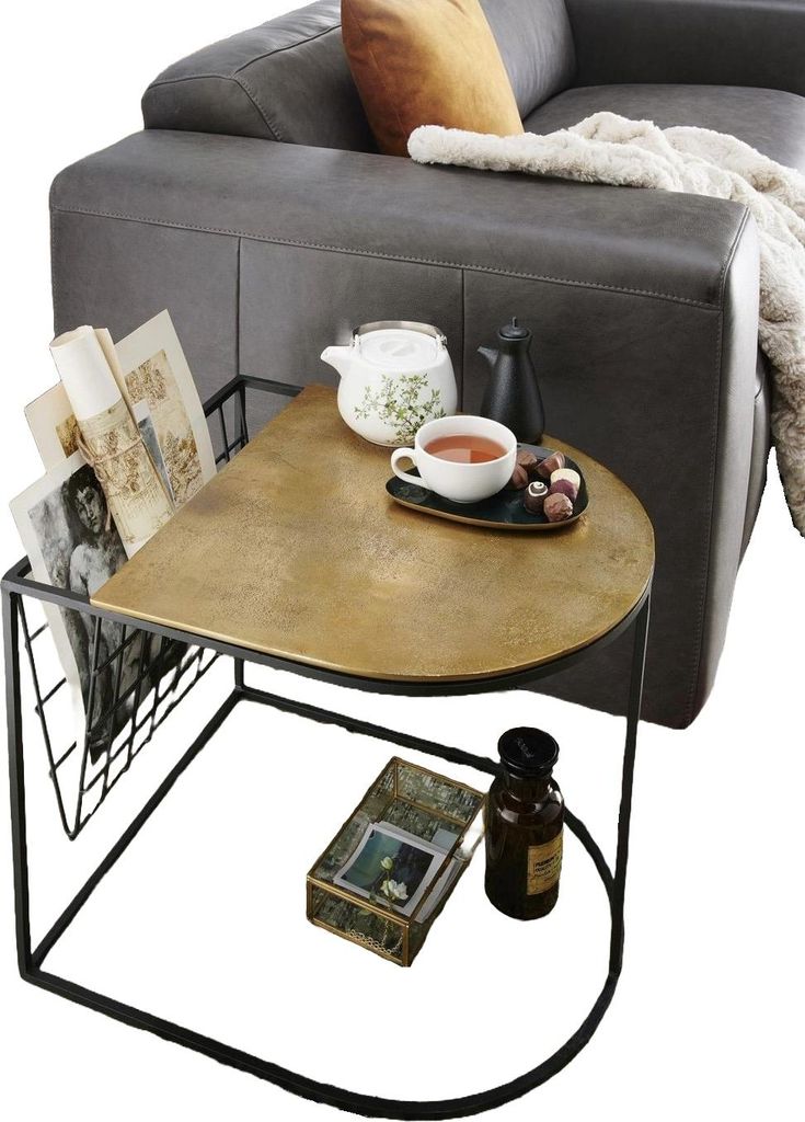 Beistelltisch 47 x 55 x 45 cm Antik-Gold