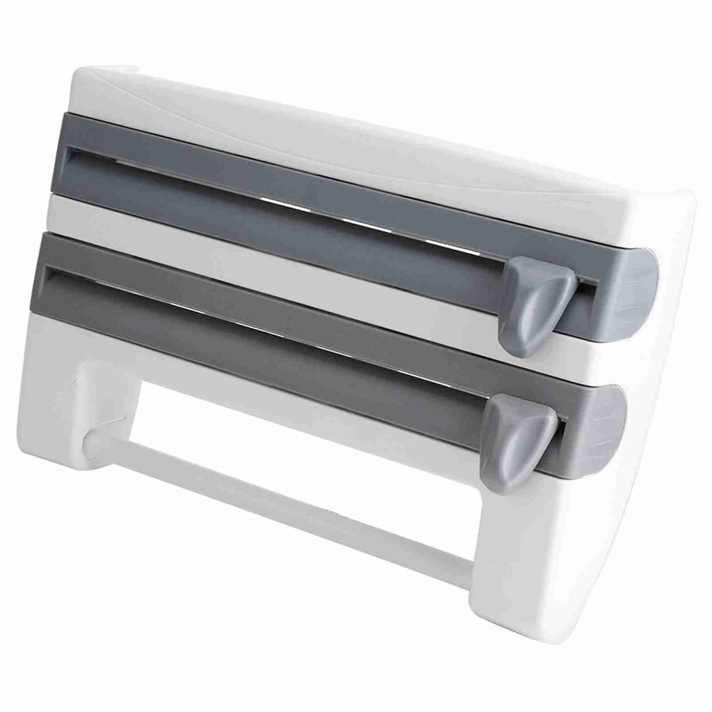 Küche Sauce Flasche Lagerung Rack Papierhandtuchhalter Mount Küche Werkzeug Cling Film Cut Grey