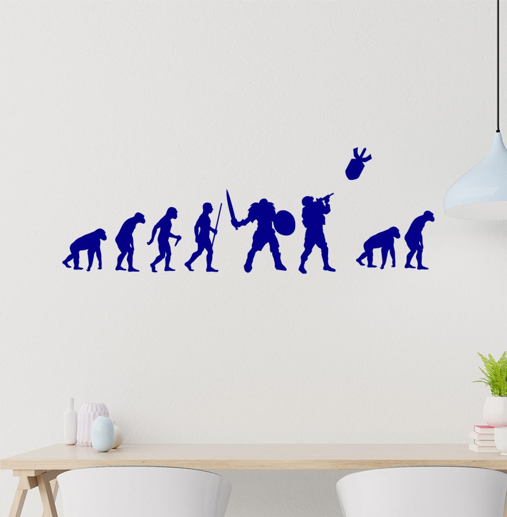 Krieg WWIII Evolution Wandtattoo Wandaufkleber Wall Sticker - Dekoration, Küche, Wohnzimmer, Schlafzimmer, Badezimmer