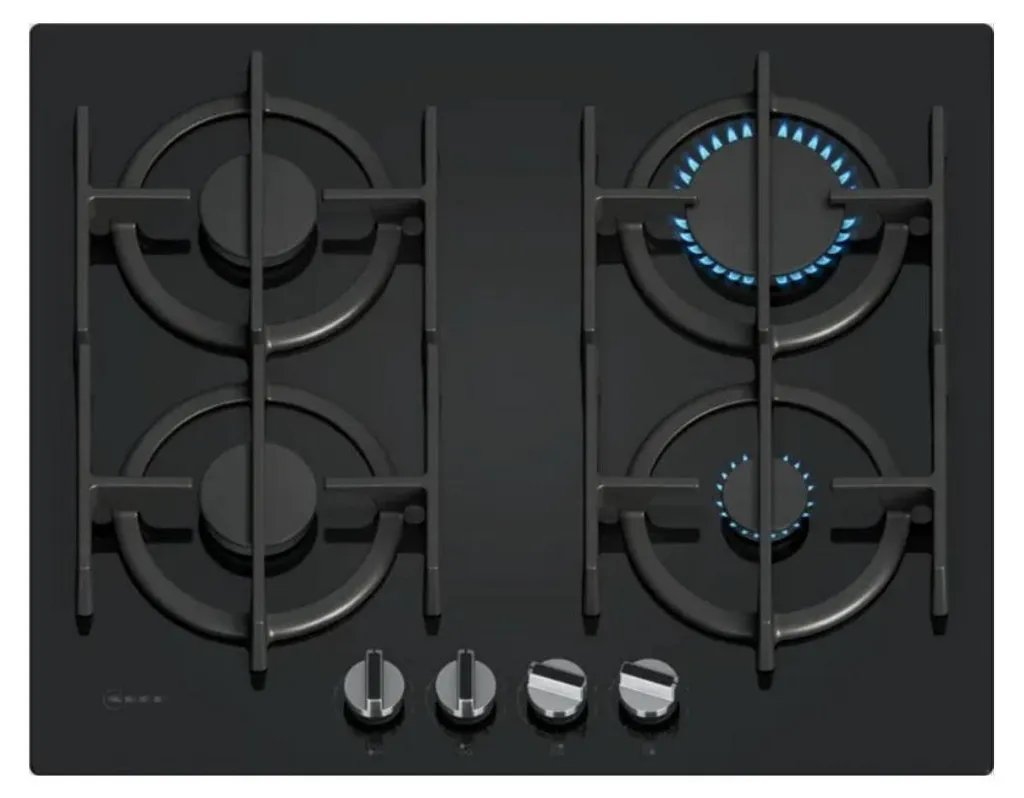 Plaque gaz 4 feux Neff 59cm Noir 7500W pour cuisine familiale N70