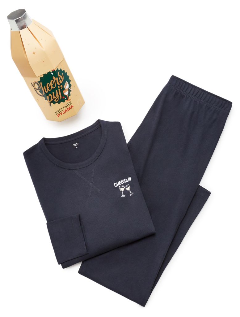 Celio Pyjamas in Weihnachtsverpackung Champagner XXL