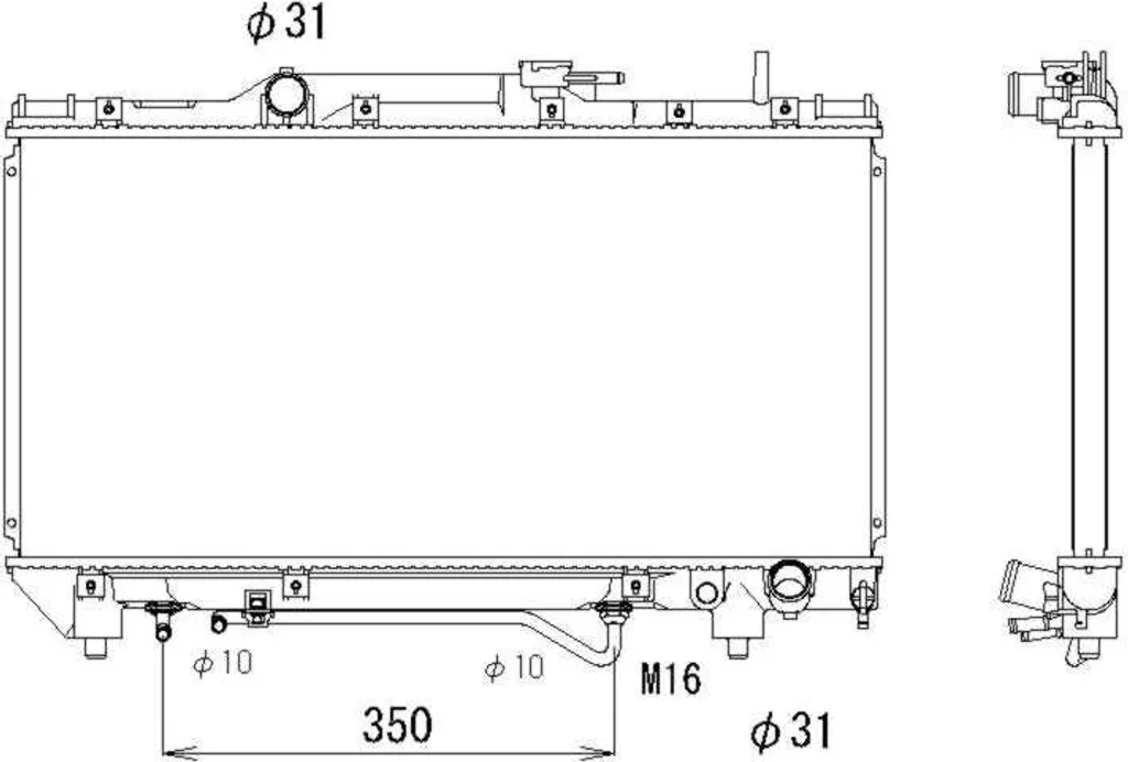 Radiateur NRF 503968 haute efficacité pour Toyota Carina E (T19)