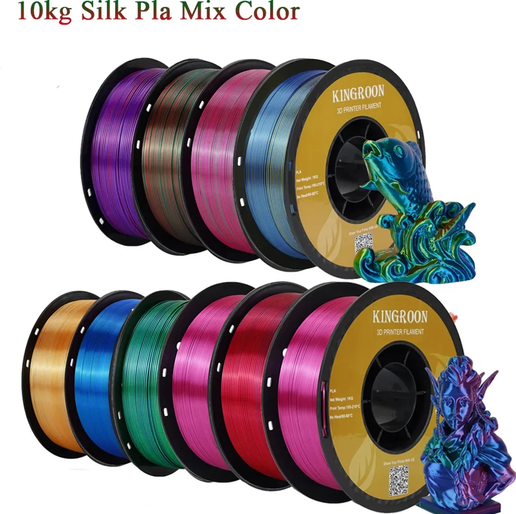 Filament PLA 1.75 mm effet soie pour impression 3D, pack mix de 10 kg - 2