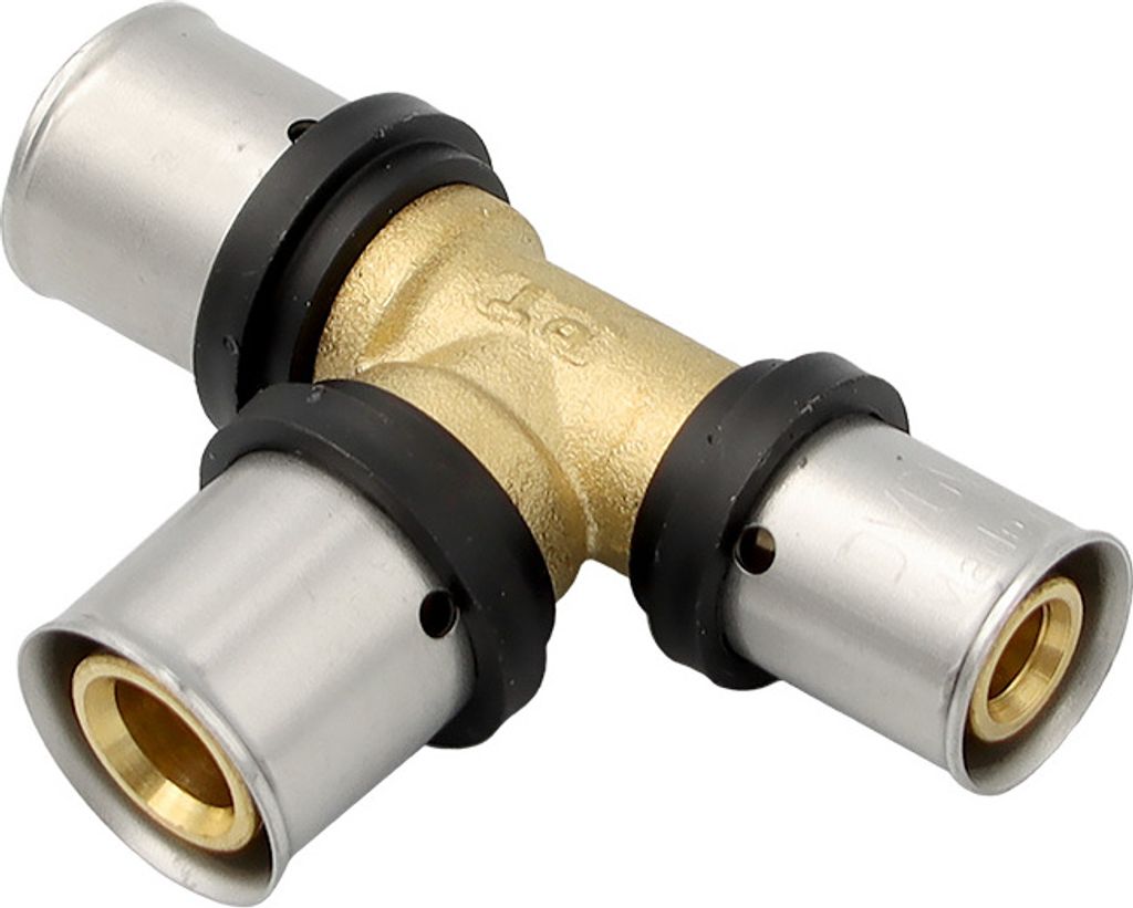 Pressfitting T-Stück 20x2 20x2 16x2 mm TH Kontur Produktbild 
