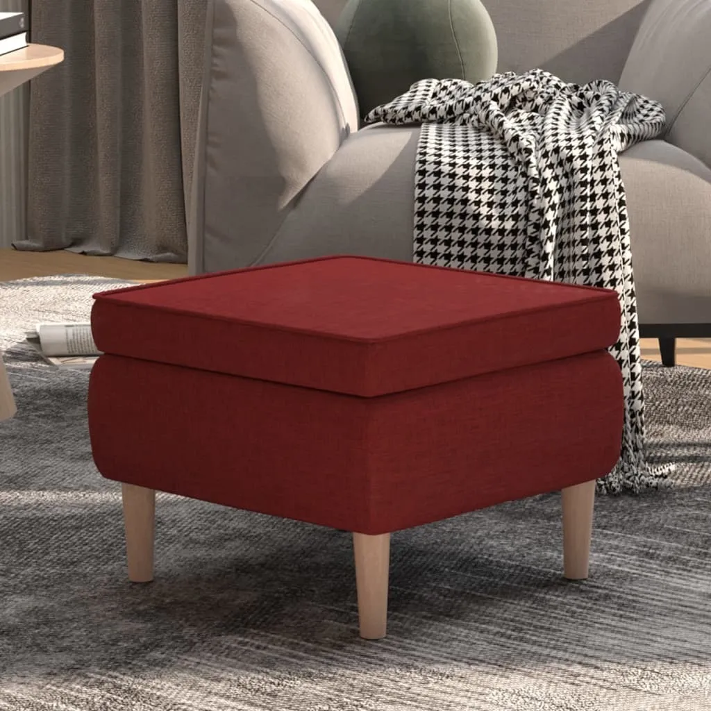 Sgabello Luxury Rosso Vino Tessuto e Legno | The Living Store Exclusive