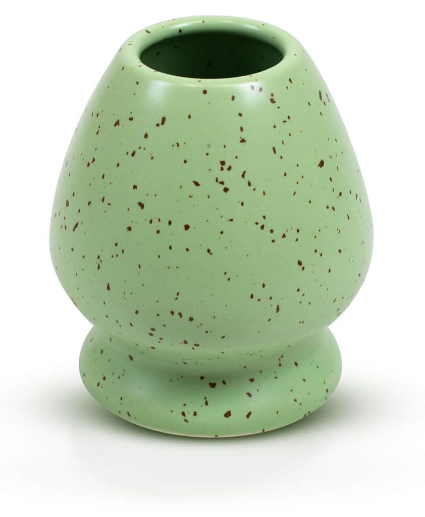 Cebador - Matcha Chasen Halter Kusenaoshi Midori 7cm - Bewahrt Die Form Der Bambusbesen - Grüne Keramik Glasiert - Traditioneller Chasentate