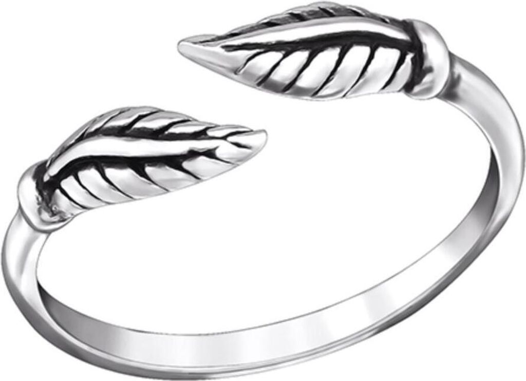 Zehenring Silber 925: Zehring mit Federn / Blättern