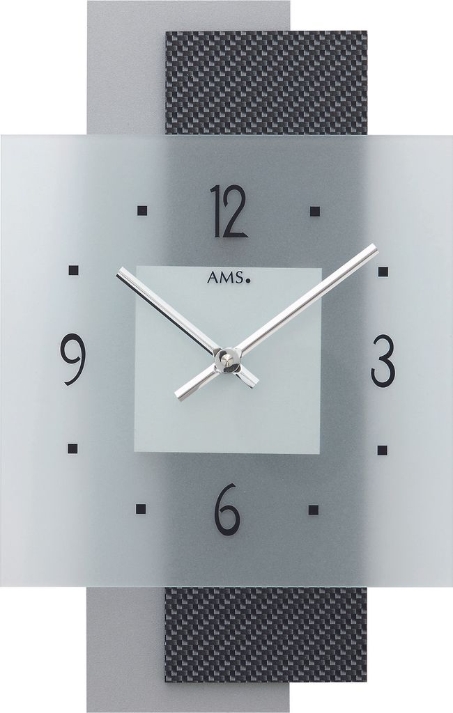 AMS Quarz-Wanduhr, Quarzwerk, 22x36x5cm, 9243