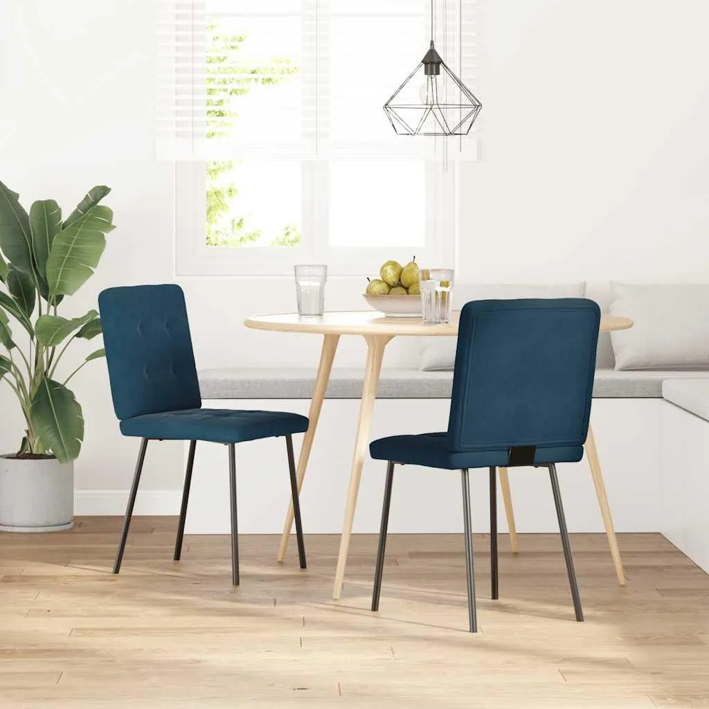 vidaXL Set 2 Sedie Dining Velluto Blu: Robustezza e Stile Scandinavo