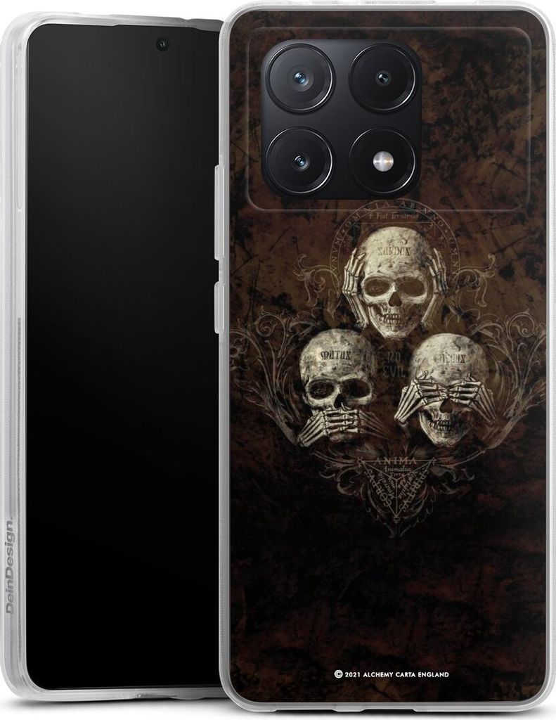 DeinDesign Handyhülle für Xiaomi Poco X6 Pro Silikon Hülle Case Smartphone Schutzhülle Art Gothic Totenköpfe