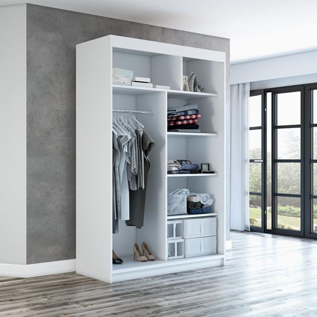 Schwebetürenschrank, 2-türig Schrank mit Spiegel! Moderne Produktbild 3