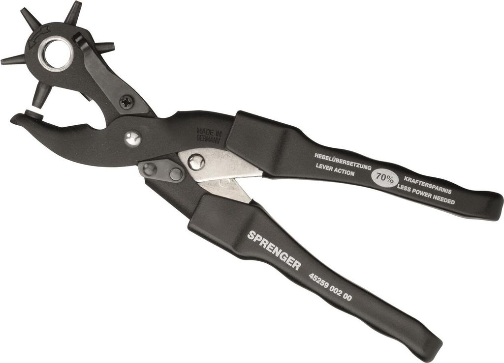 Sprenger Lochzange Power Edelstahl mit 70 Prozent Kraftersparnis