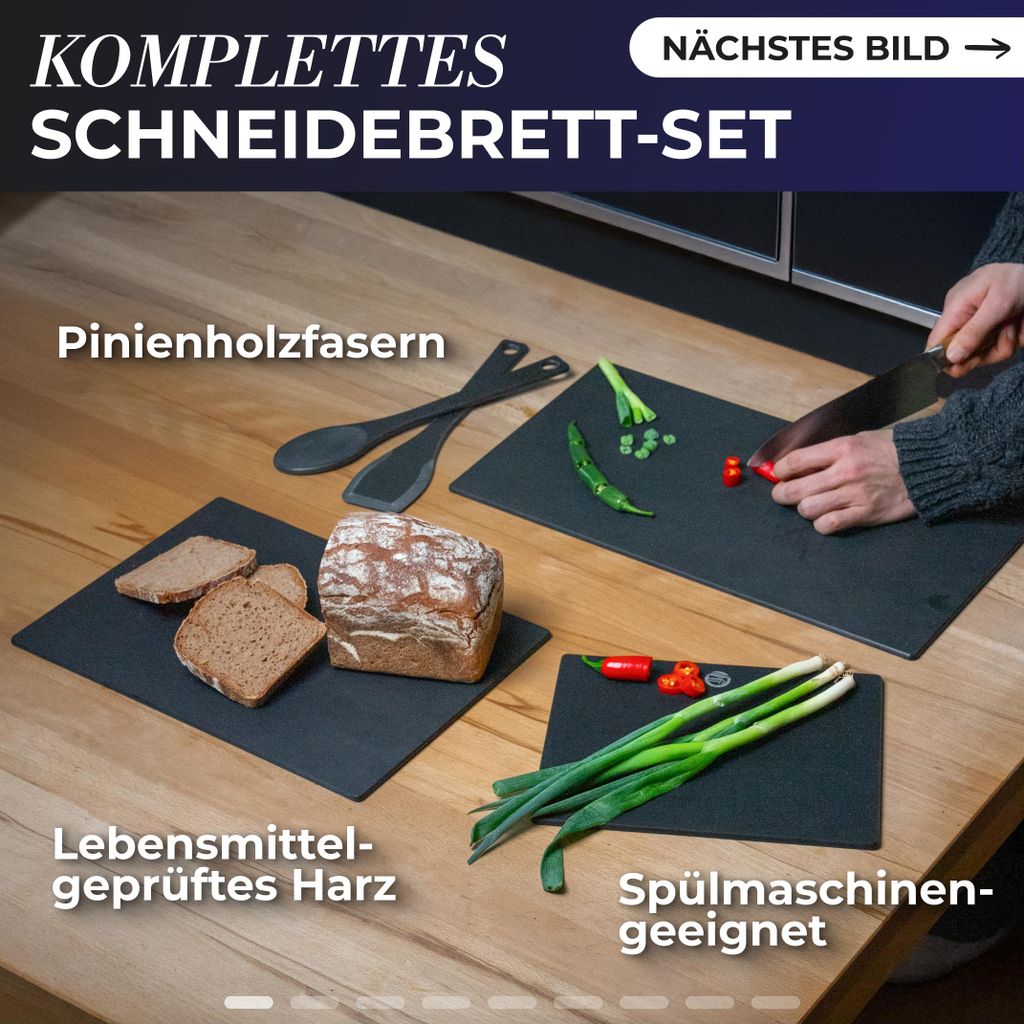 OceanWash Schneidebretter-Set aus lebensmittelechtem Harz Produktbild 